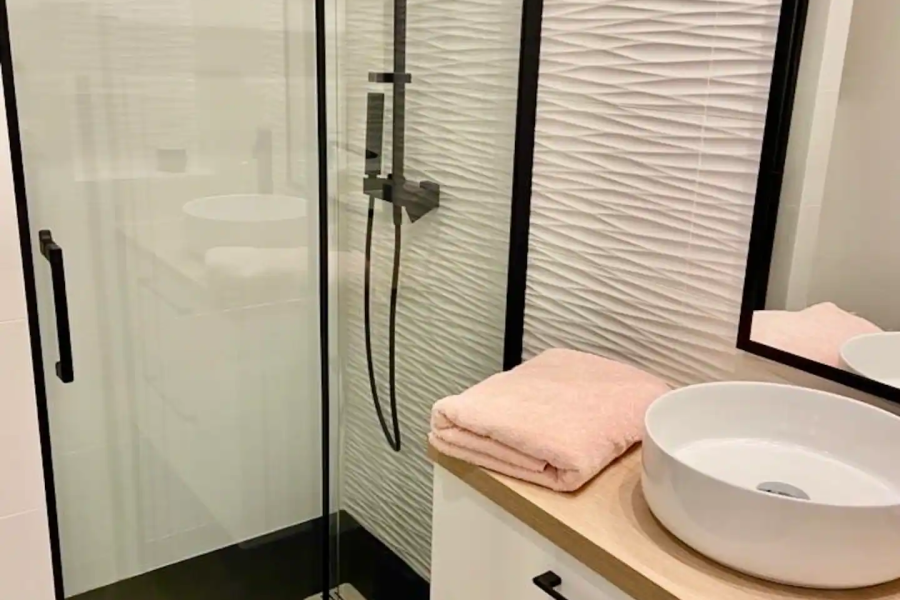 Salle de douche avec WC